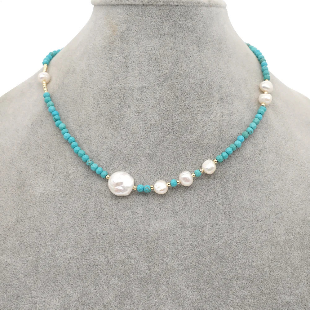 Go2Boho Freshwater Pearl Necklace Womens Natural Stone Necklace Jewelry Bohemian Beaded Jewelry Fashion Collier 241018