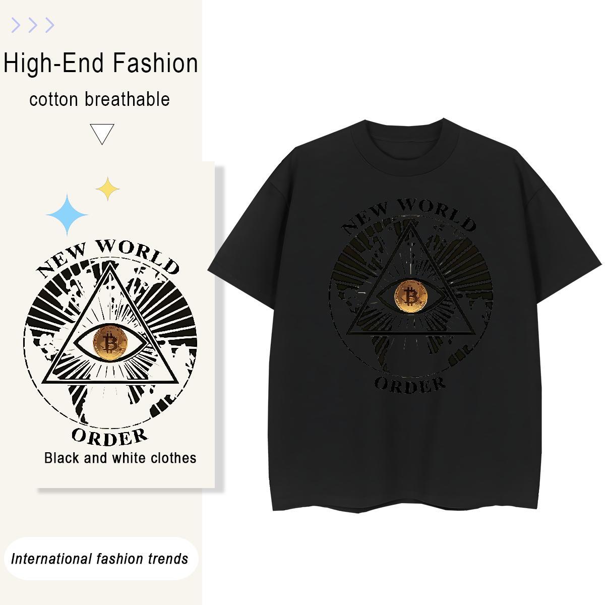 Fashion T-Shirts 230g Pure Cotton Crew Neck Outdoor eye of the devil Couples T Shirts Nice Cartoon Anime Tees Shirts