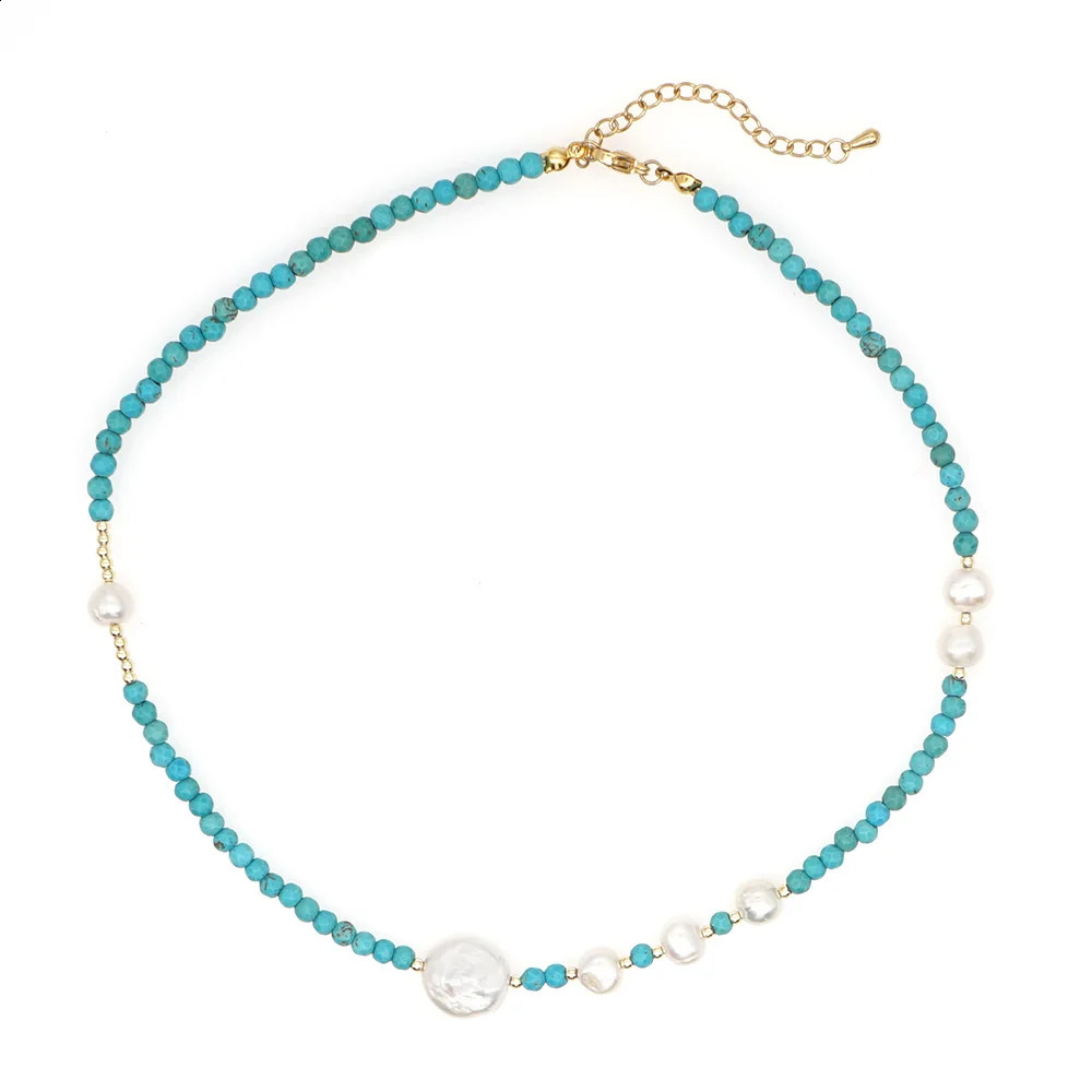 Go2Boho Freshwater Pearl Necklace Womens Natural Stone Necklace Jewelry Bohemian Beaded Jewelry Fashion Collier 241018