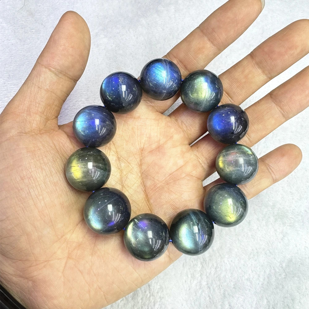 Natural 15/20 MM Labrador Retriever A Grade Round Bead Bracelet for Mens Jewelry Party Charm Energy Gift 241017