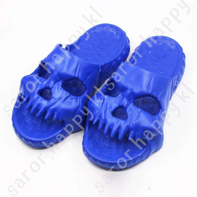 New Personalized Skull Design Men Slippers 2023 Summer Outdoor Fun Novelty Slide Thick Sole Platform Beach Non-Slip Women Sandal 572