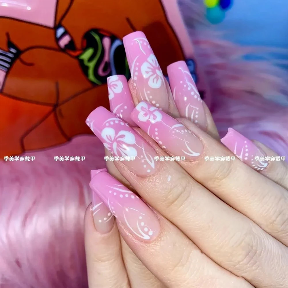 Euro-american Style false Nails Spice Girl Y2K Five-pointed Star Bow Knot Decoration Artifical Full Cover Nail Tips 241017