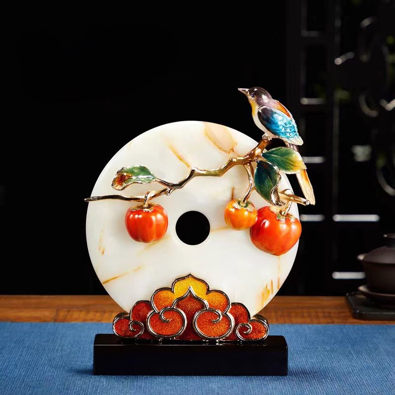 Premium Koi Fish Feng Shui Ornament - High-End Chinese Decor for Living Room, Peace Amulet for Good Karma, Ideal Housewarming and Business Opening Gif