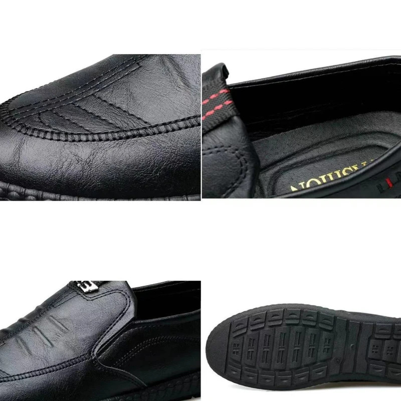 Summer Breathable Leather For Business Slip On Loafers Casual S Shoes Black Flats Men Work Office Driving Sneakers Ddmythur