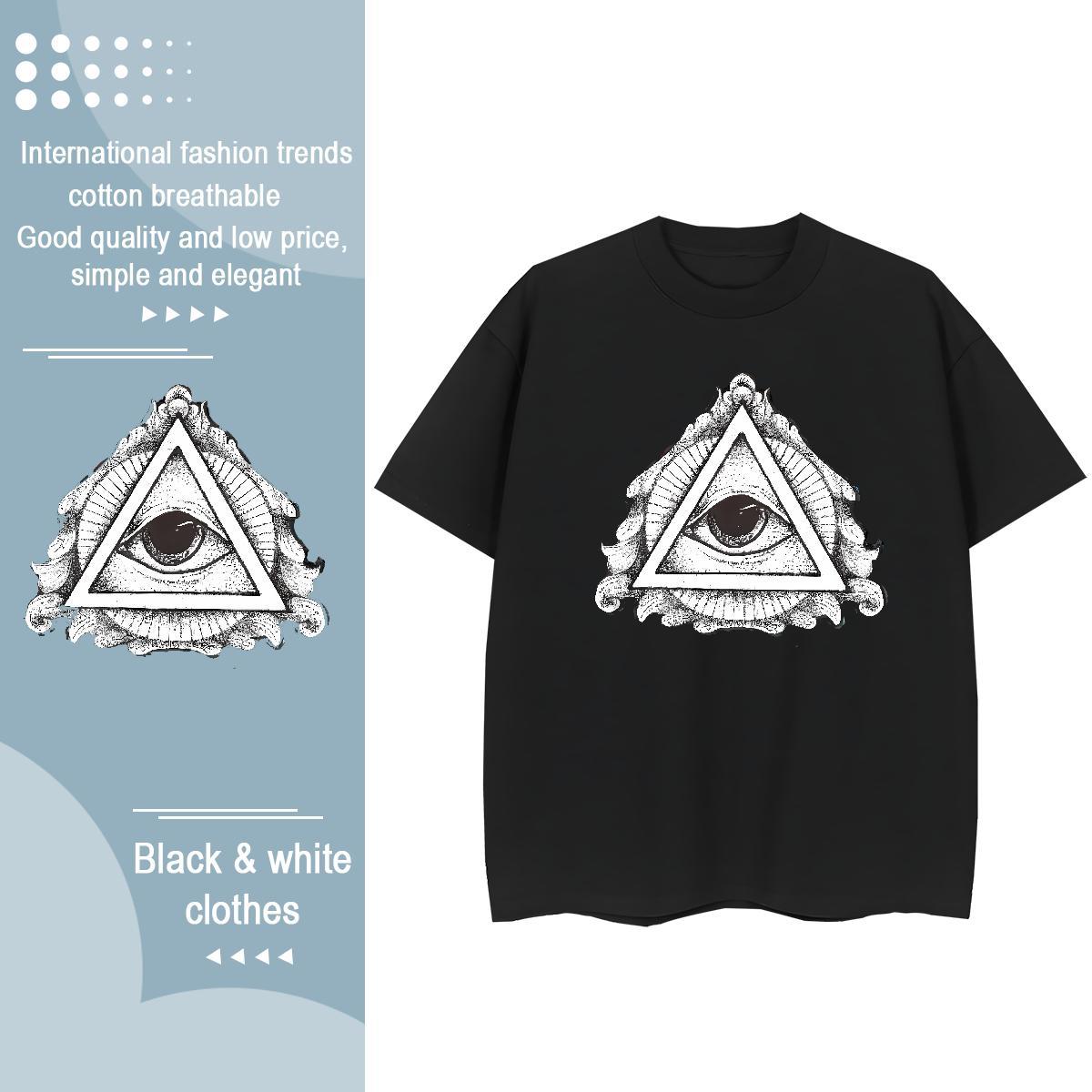 Custom Women T Shirts 100% Cotton 230g Crew Neck Hip Hop eye of the devil Women Tees Comfortable Cartoon Printing L-4XL Tshirts