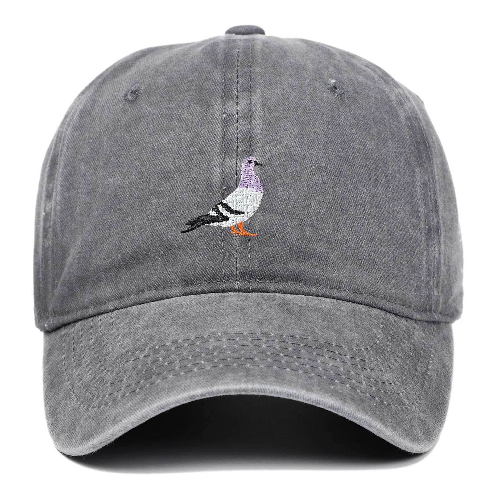 2024 Spring New Pigeon Embroidered Water Washed Sunscreen Sun Hat for Men and Women Outdoor Sports Fishing Sunshade Baseball HatX241018