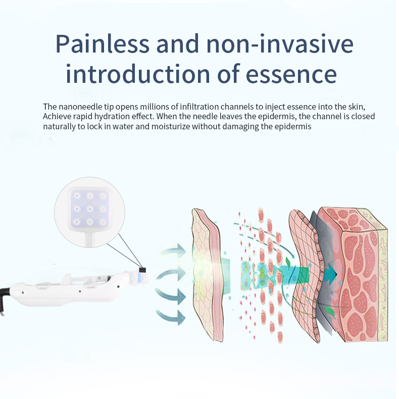 Integrate Skin Care Mesogun Essence Aqua Injector for Skin Rejuvenation Face Hydrating Non-invasive Anti-aging Skin Whitening Mesotherapy Device with 