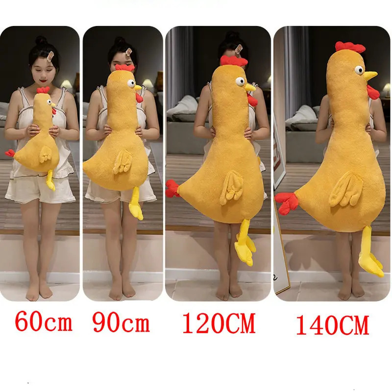 60-140CM Giant Chicken Plush Toy Stuffed Animal Gift Sleep Long Pillow Doll Pet Home Decoration Pregnant Mother Birthday Gift 241018