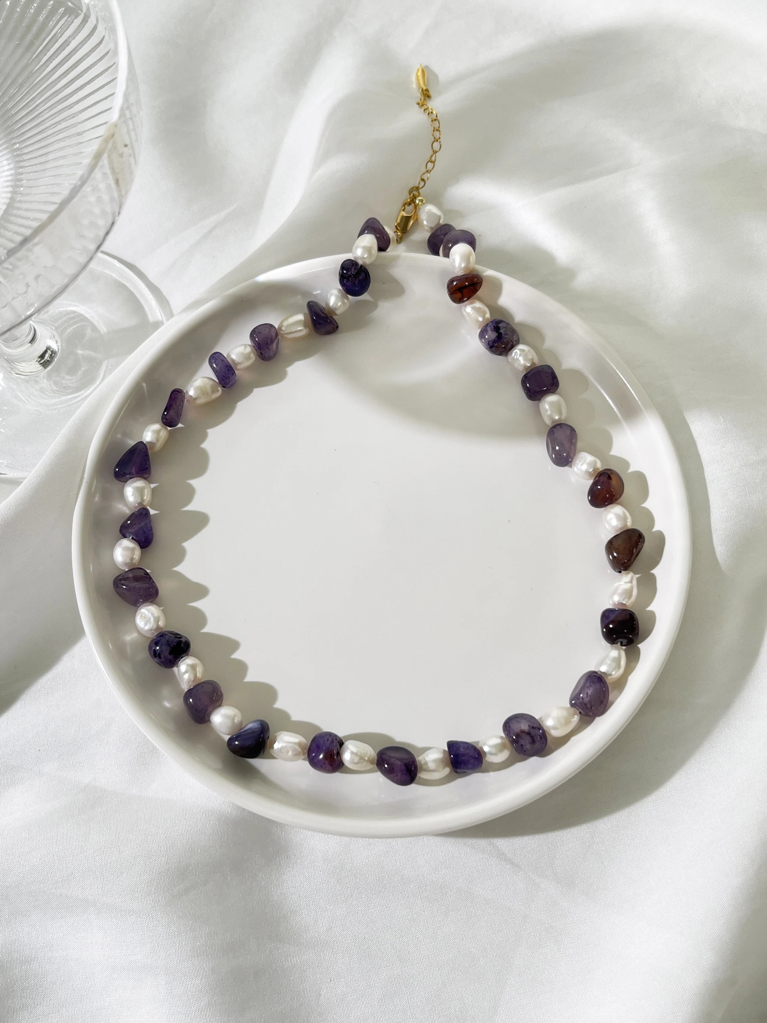 Perisbox Mixed Freshwater Pearl Natural Stone Necklace for Women Irregular Gemstone Bead Necklace Jewelry Unique Gift 241018