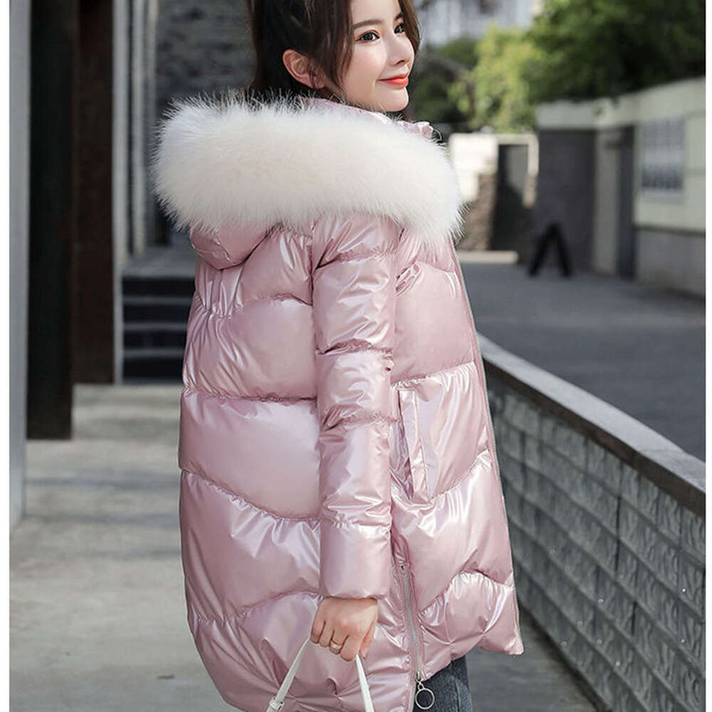 New Winter Parkas Women Glossy Down Hooded Parka Warm Female Cotton Padded Jacket Casual Outwear P985