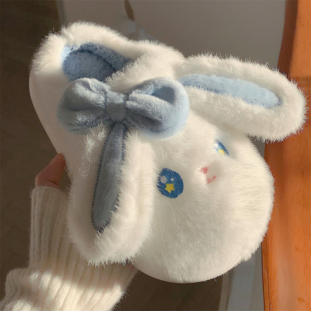 Soft & Warm Rabbit Slippers: Indoor Plush Cotton Slippers for Women