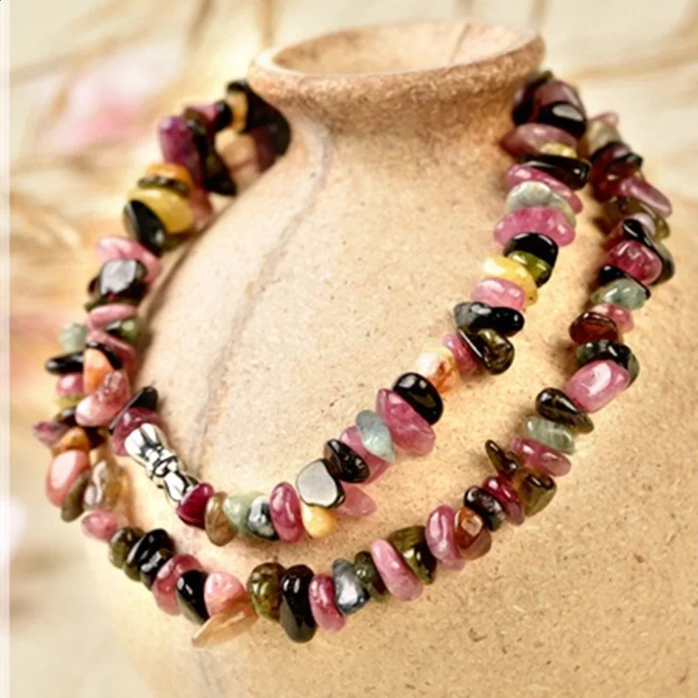 Natural stone irregular electrical stone bead necklace womens necklace mens energy jewelry unisex 5-8mm optional length 241018