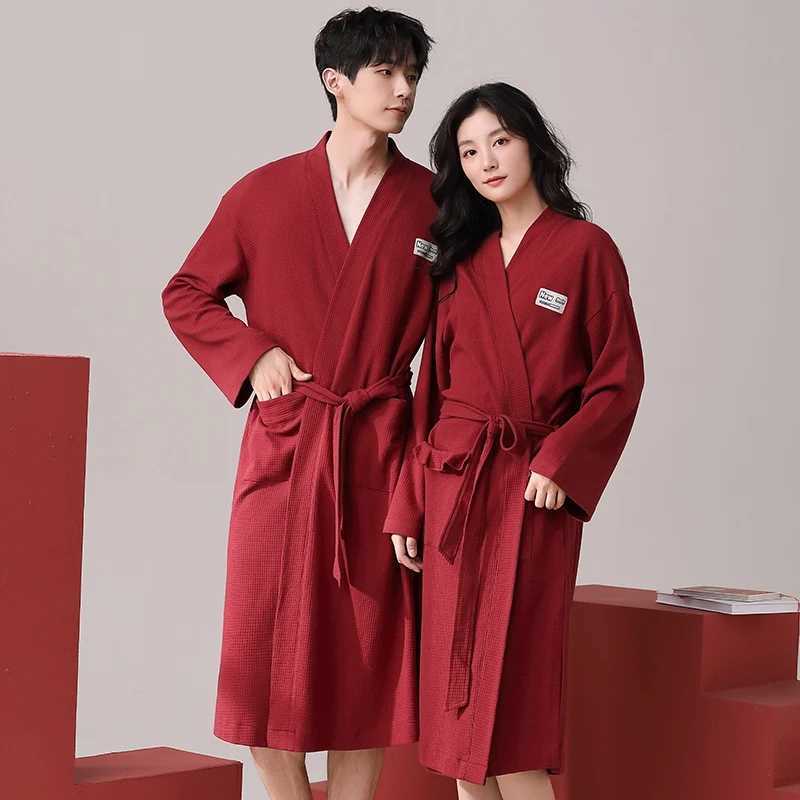 2024 Autumn Couple Long Sleeve 100% Cotton Kimono Robes for Men High Quality Soft Sleepwear Bathrobe Women Homewear Home ClothesXJ241018