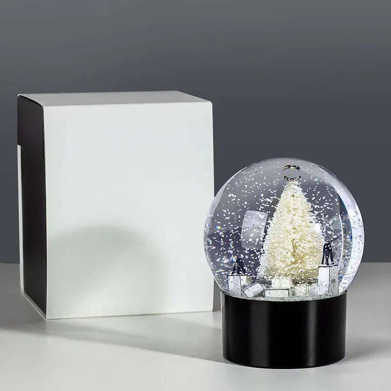 High-End Designer Globe Fashion Snow Letters Indoor Christmas Decorations Car Decoration Crystal Ball With Box For Valentine's Day Girlfriend Gif