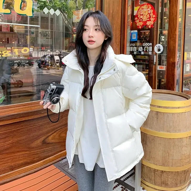 2024 Style Korean Down Cotton Jacket Women Hooded Parkas Winter Padded Coat Thick Warm Loose Puffer Female Snow Wear Outwea 241010