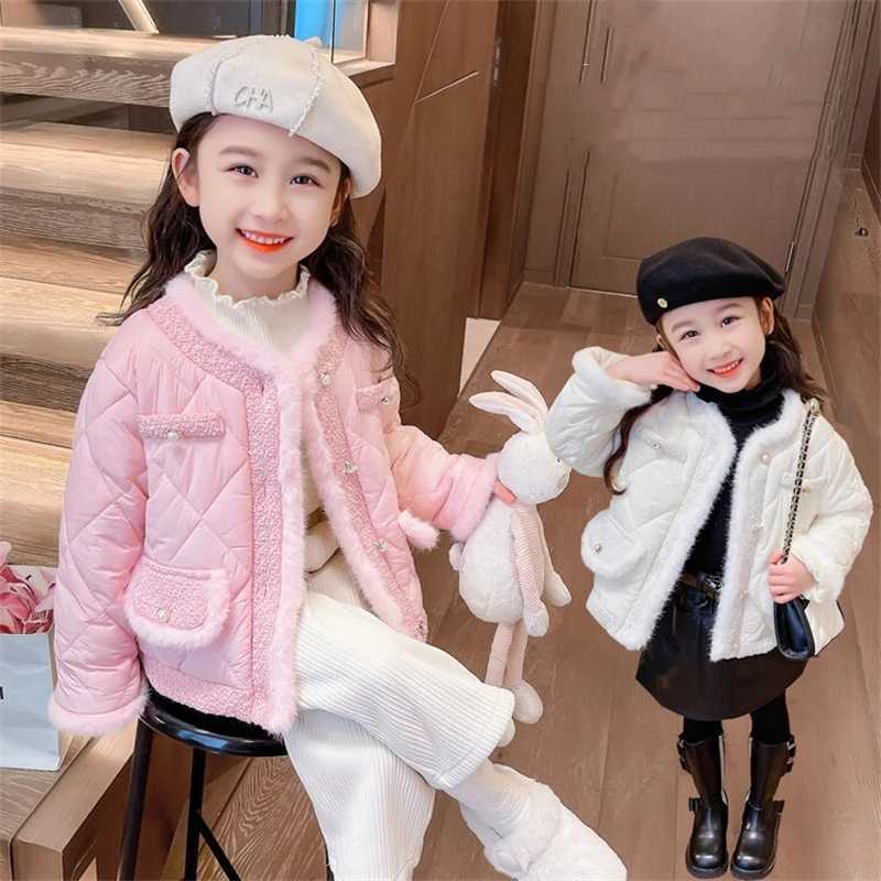Girls outerwear winter cotton windproof princess warm and thick youth plus size sportswear childrens clothing M241018