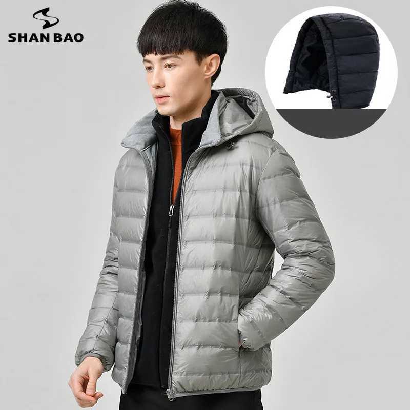 Detachable Cap Light Down Jacket Mens Short Section 2023 Autumn Winter White Duck Down Waterproof Windproof Breathable Jacket LX241018