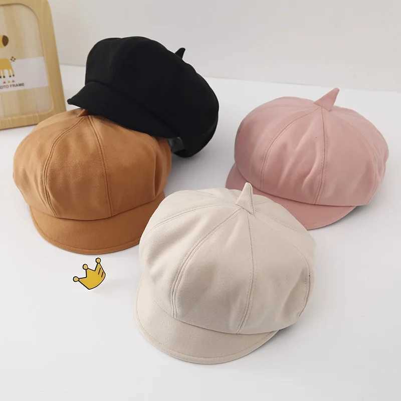 Wool Kids Beret Hat for Girls Boys Adjustable Child Cap Autumn Winter Children Newsboy Hat Baby Accessories 2-8Y LX241018