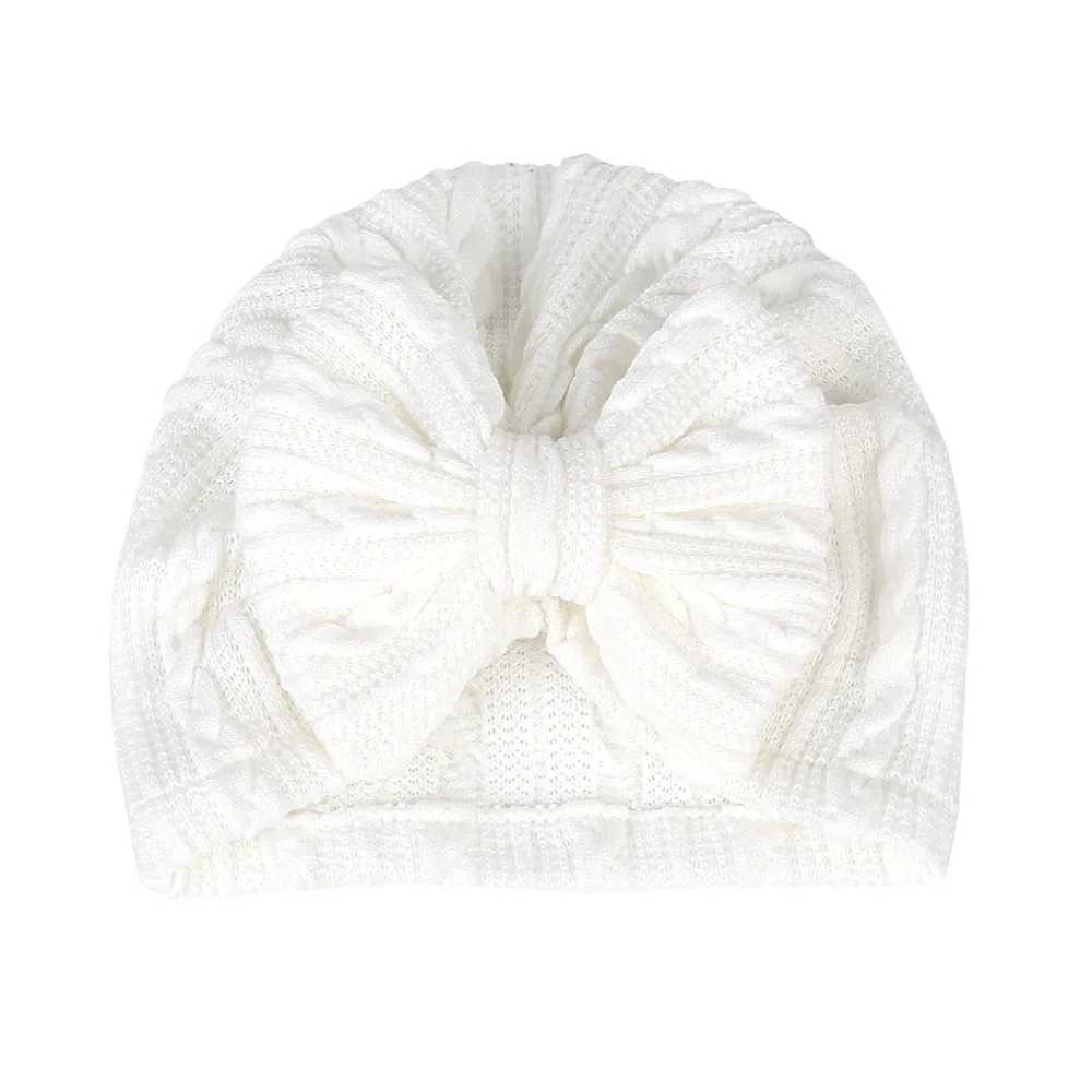 0-6M Lovely Bowknot Knitted Baby Hat Cute Solid Color Baby Girls Hat Turban Soft Newborn Infant Cap Knitting Beanies Head Wraps LX241018