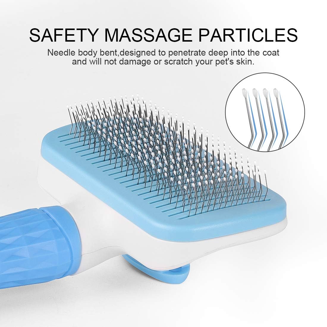 Self Cleaning Slicker Brush Dog Brush & Cat Brush with Massage Particles Removes Loose hair & Tangles Skin Friendly & Promote Circulation