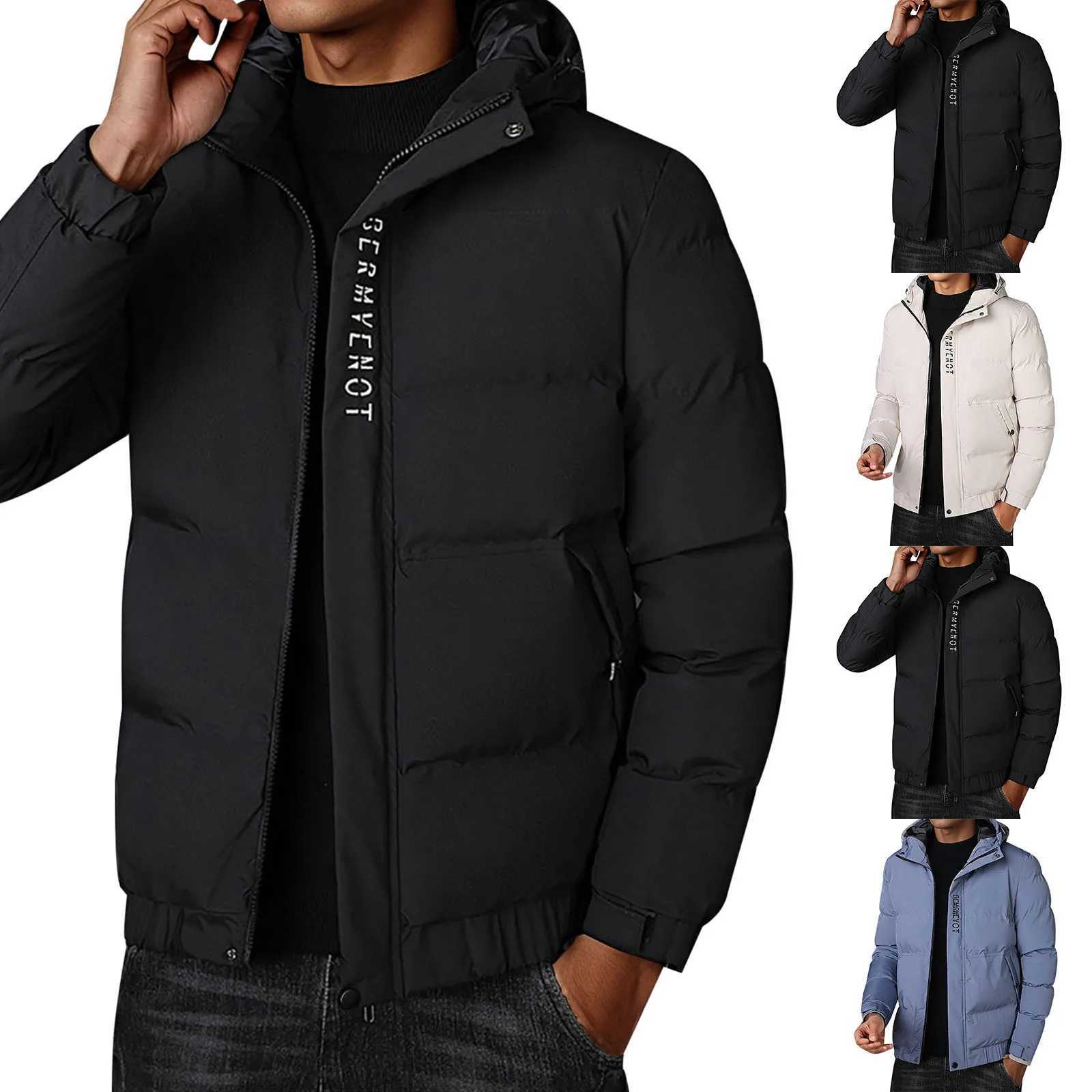 MenS Casual Jacket Winter Warm Cotton Hooded Coat Male Windproof Coldproof Warm Comfortable Autumn Winter MenS Jacket LX241018