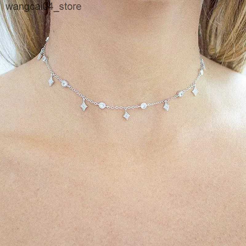 Chokers 2024 design 925 sterling silver crystal gold rose gold silver pendant star Cz pendant necklace womens jewelry L240910