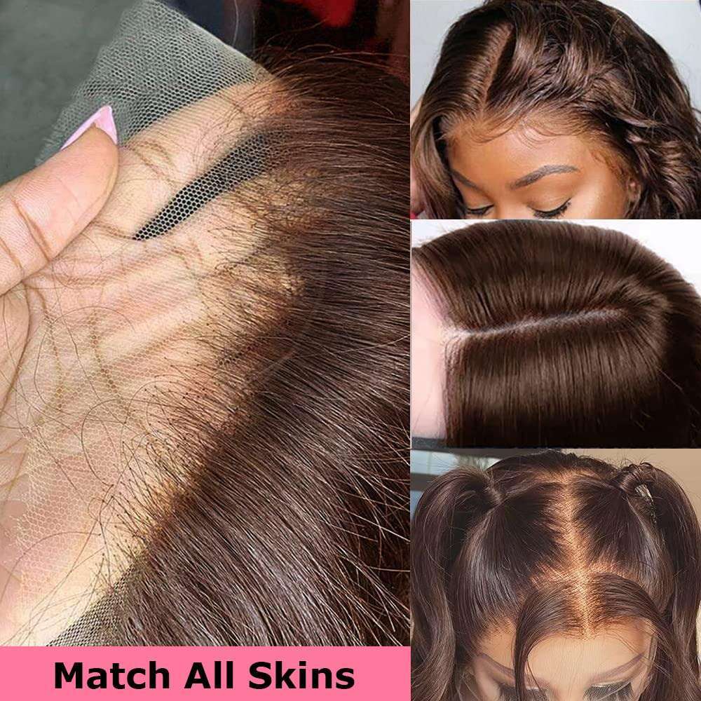 Dark Chocolate Brown Straight Front Wig Colored Transparent Lace Frontal Human Hair Wigs For Women On Sale Clearance
