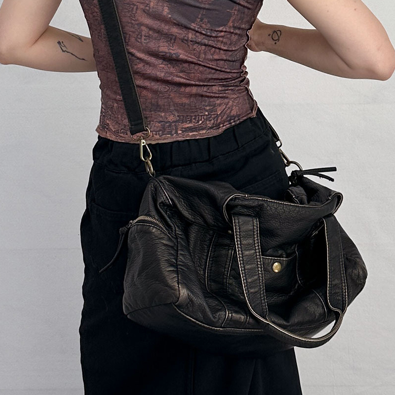 Moto & Biker Shoulder Underarm Bags For Women Designer Handbags And Purses 2023 New In Vintage Y2k PU Leather Crossbody