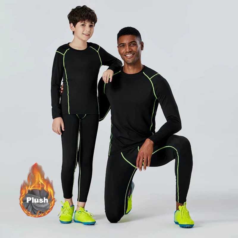 Men's Thermal Underwear Thermal Underwear Men And Kids Set Compression Long Johns Kp Warm Boys Winter Inner Wear Clothes For Tracksuit Y241018UQ1