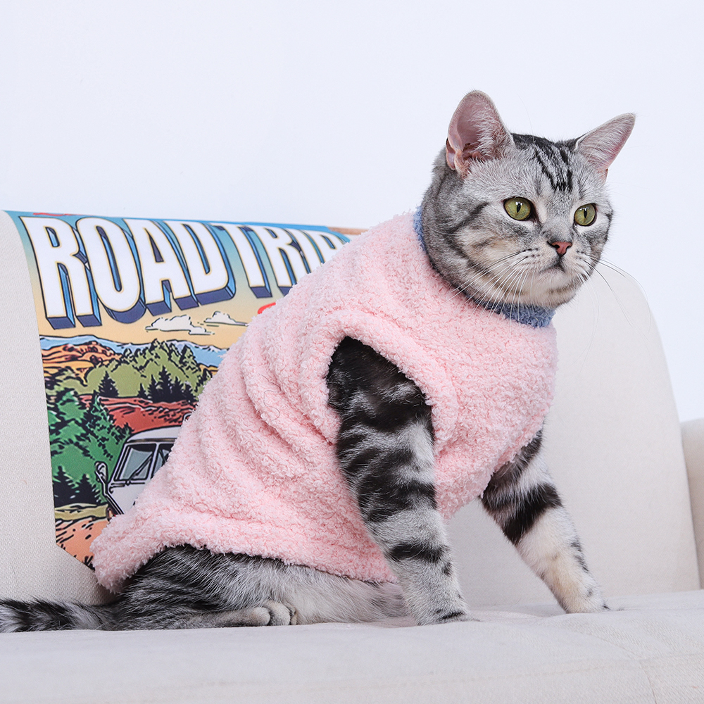 Cross border new fleece pet clothes with fleece added in autumn and winter, vest style, winter pet dog cotton clothes for warmth wholesale