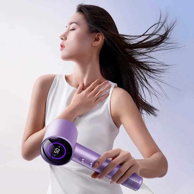New high-speed anion hair dryer LED display screen hair dryer with nozzle 110V 220V 1600W high power W241018
