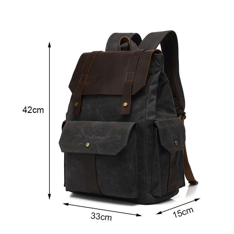 Vintage Style Leather Backpack Men Waterproof Rucack For UK Orders