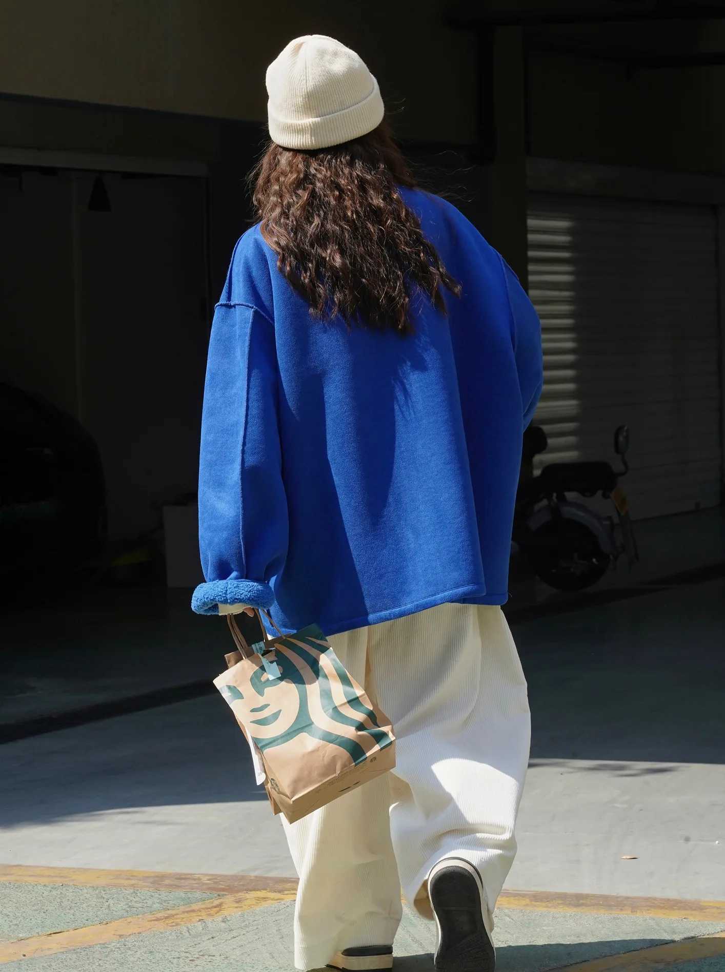 2024 Winter Women Vintage Lamb Wool Sheepskin Coat Streetwear Front and Back Two Wearing Jacket Casual Warm Outerwear JacketsX241018