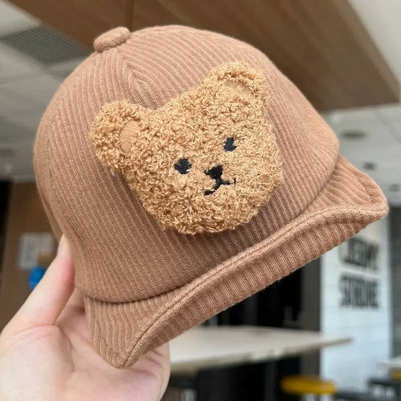 Bear Baby Knitted Hat Autumn Warm Newborn Infant Beanies for Boys Girls Soft Comfortable Toddler Kids Bonnet LX241018