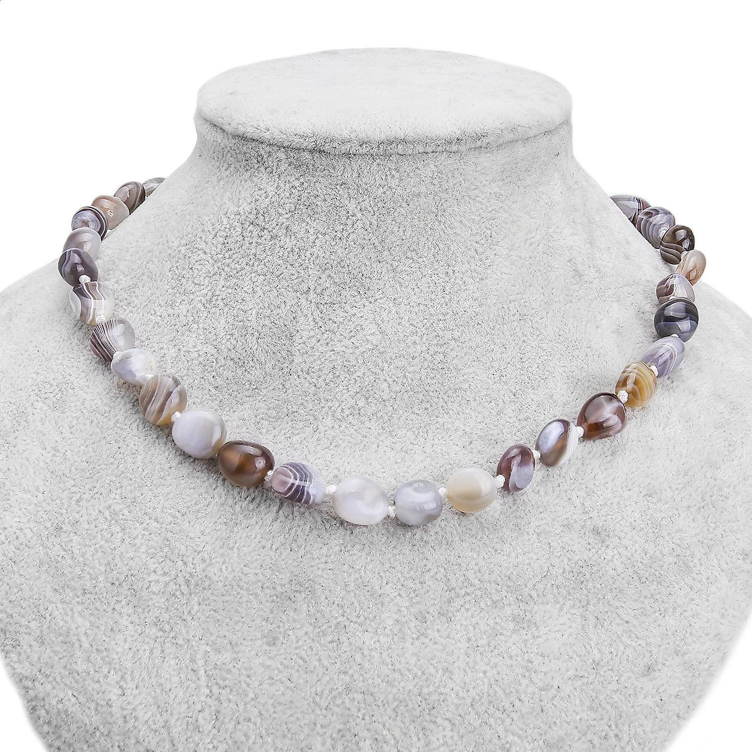 Natural Irregular Botswana Agate Necklace Chakra Stone Beads Female Gift Mothers Day Gem Necklace 241018