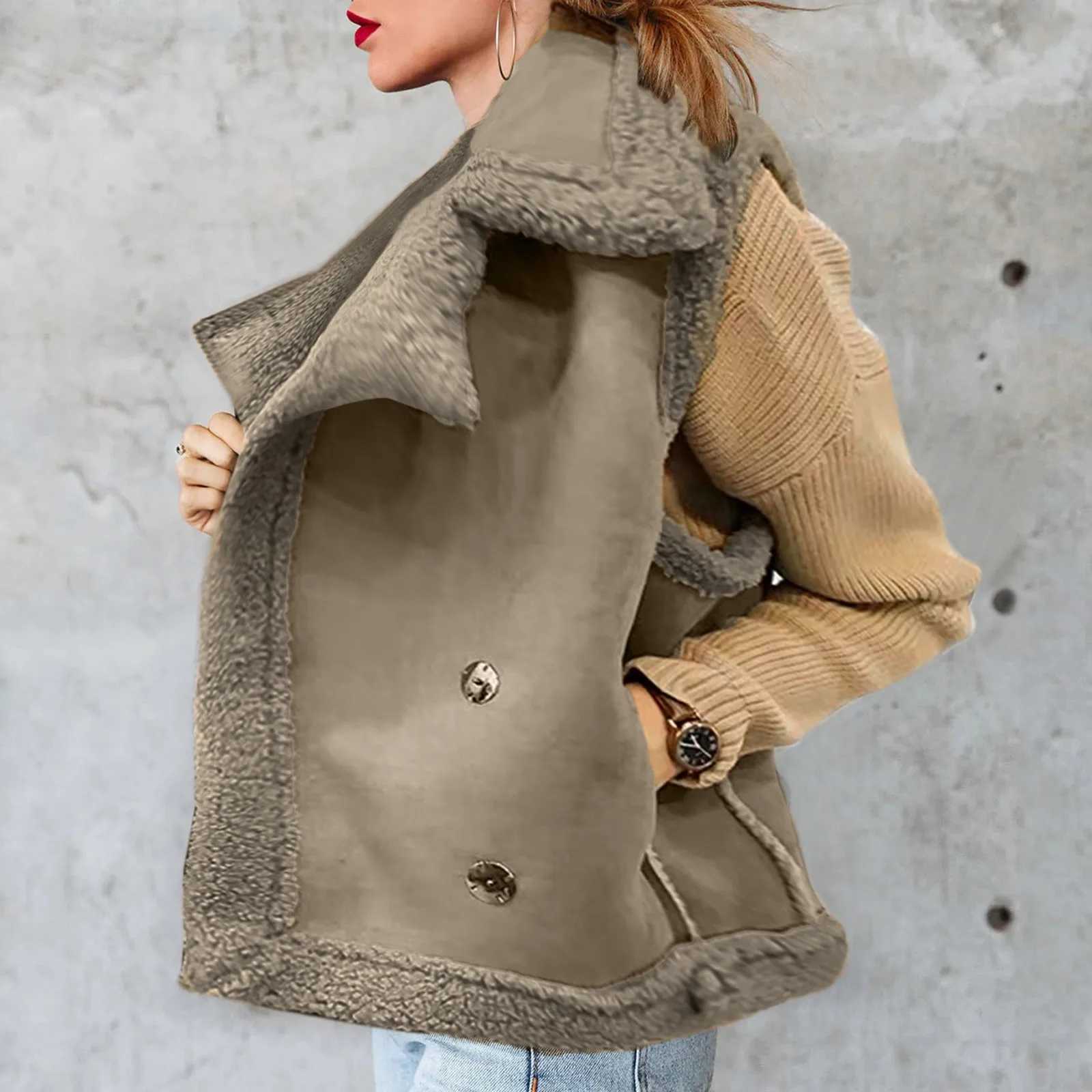 Women Autumn Winter Coat Lamb Wool Sheepskin Tops Fur Thickened Jacket Female Warm Coat Oversized Streetwear Plus Size CoatX241018