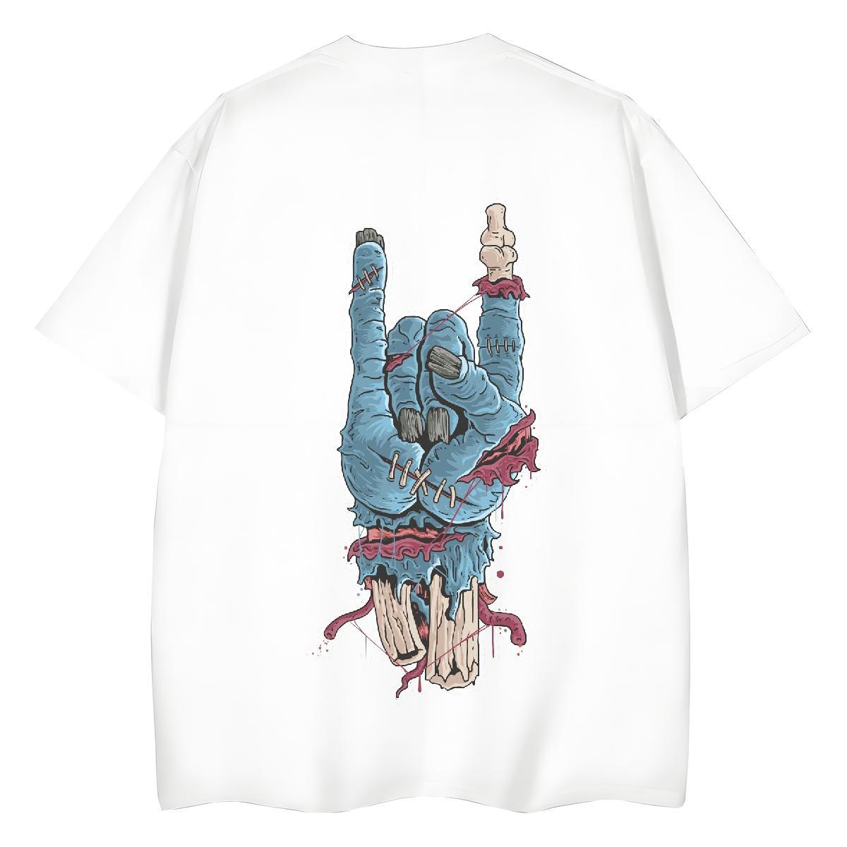 2024 Designer T Shirts Women 230g Cotton Crew Neck Breathable Home Outdoor hands Women Tshirts Loose fit Cartoon Print Polos