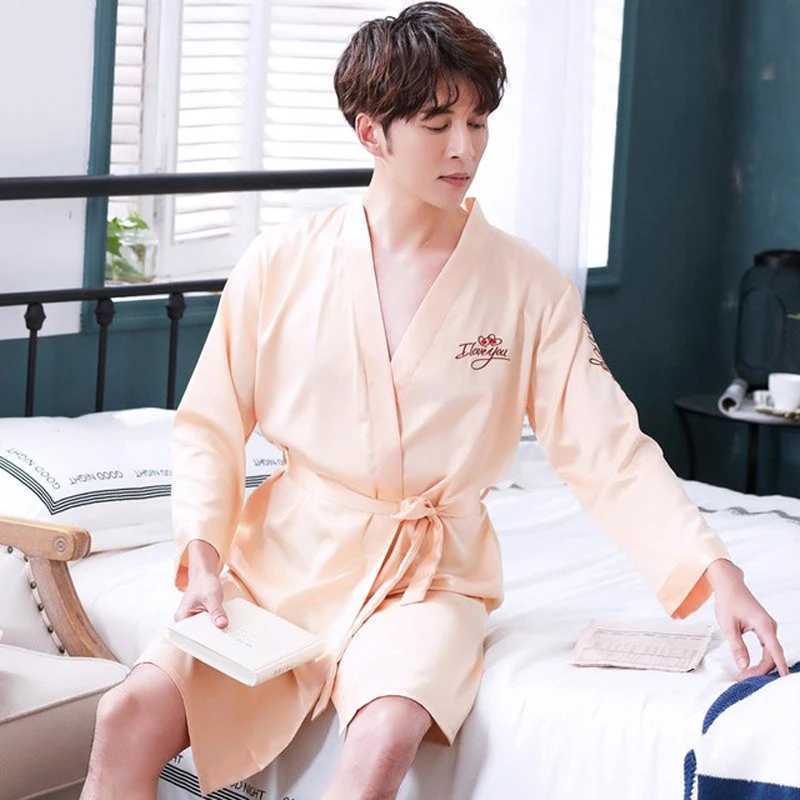 Mini Sleepwear With Belt Intimate Lingerie 2PCS Sweet Couple Kimono Bathrobe Set Full Sleeve Twinset Bobe Suit Satin Night WearXJ241018