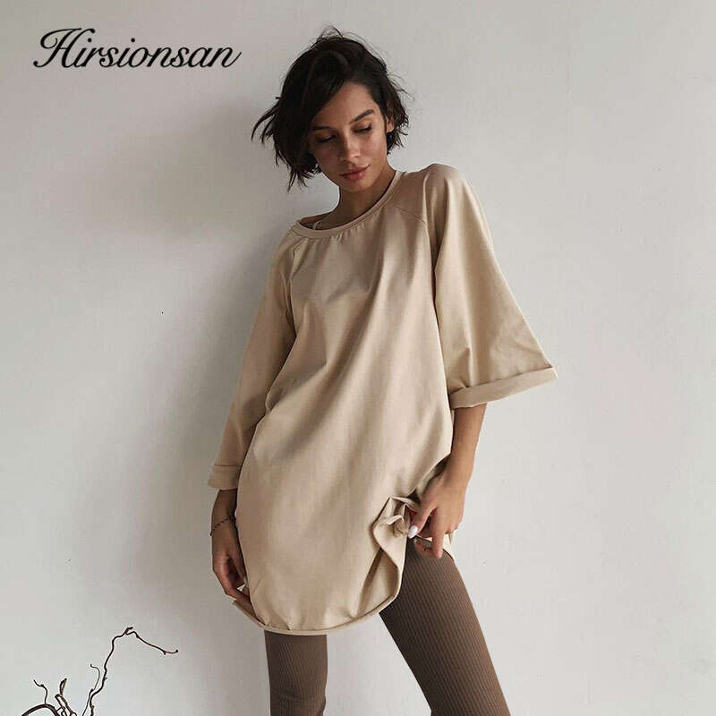 Hirsionsan Summer Cotton Loose Sets Women 2023 Oversized Two Pieces T Shirts And High Waist Knitted Shorts Outfits Tracuit