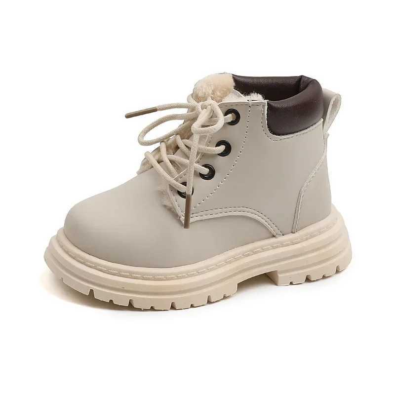 Boots 2024 Childrens Casual Shoes Winter Plush Boots Mens Shoes Fashion PU Leather Soft Anti slip Womens Shoes Baby Sports Shoes H02241 H241018