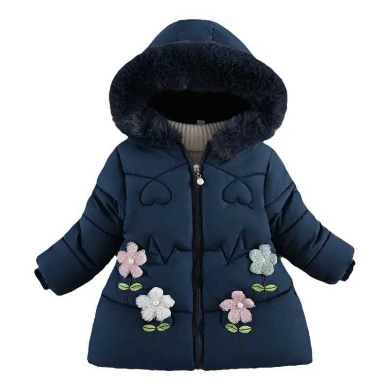 Childrens winter clothing for girls thick cotton jacket cute little girl foreign style wearing cotton padded jacket M241018