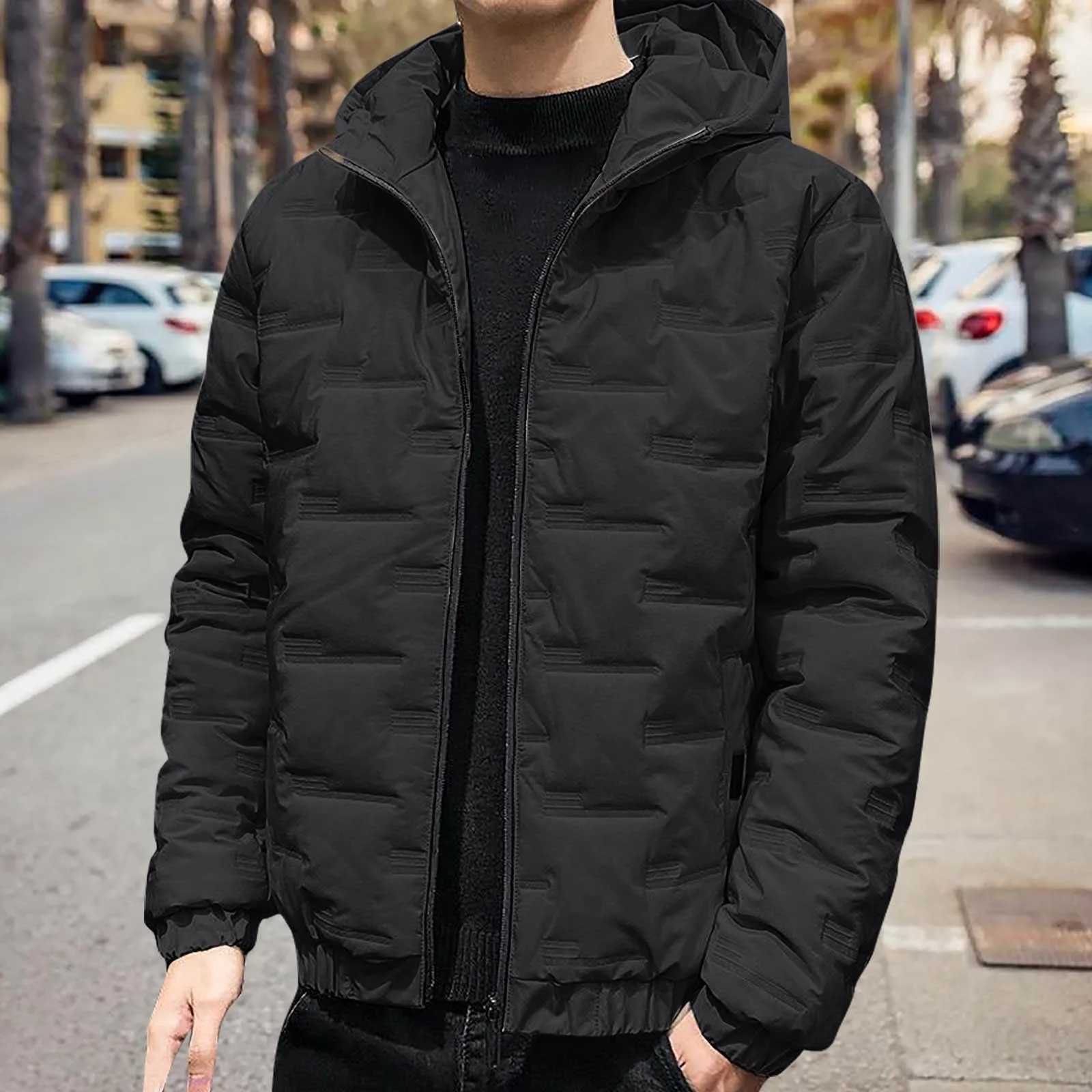 Down Jacket Coat Men Light Thin Zip Up Outerwear Plus Size Fashion Handsome Winter 2024 New Warm Padded Coat Boy Korean Version LX241018