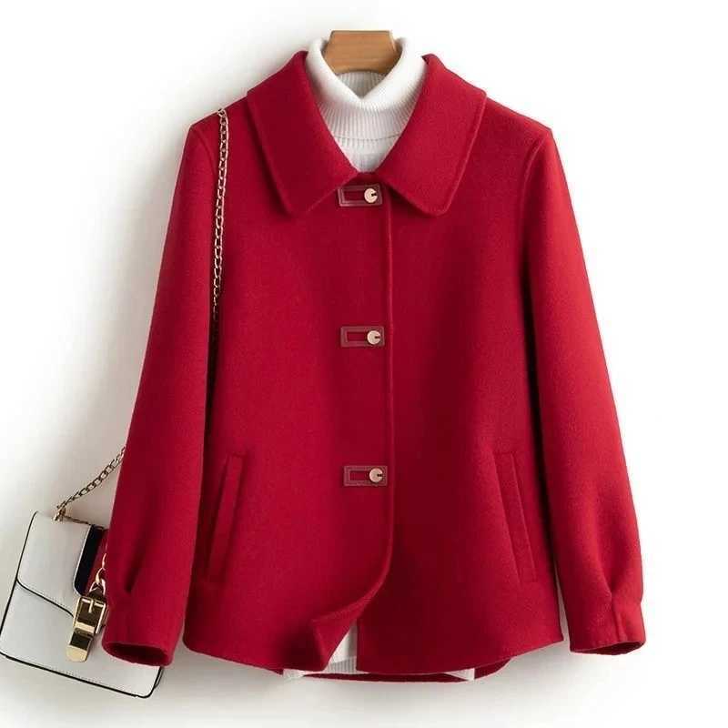 Women Woolen Coat Autumn Winter 2024 New Fashion Leisure Loose Double-Sided Cashmere Wool Coat Female Jackets Overcoat Tops 5XLX241009