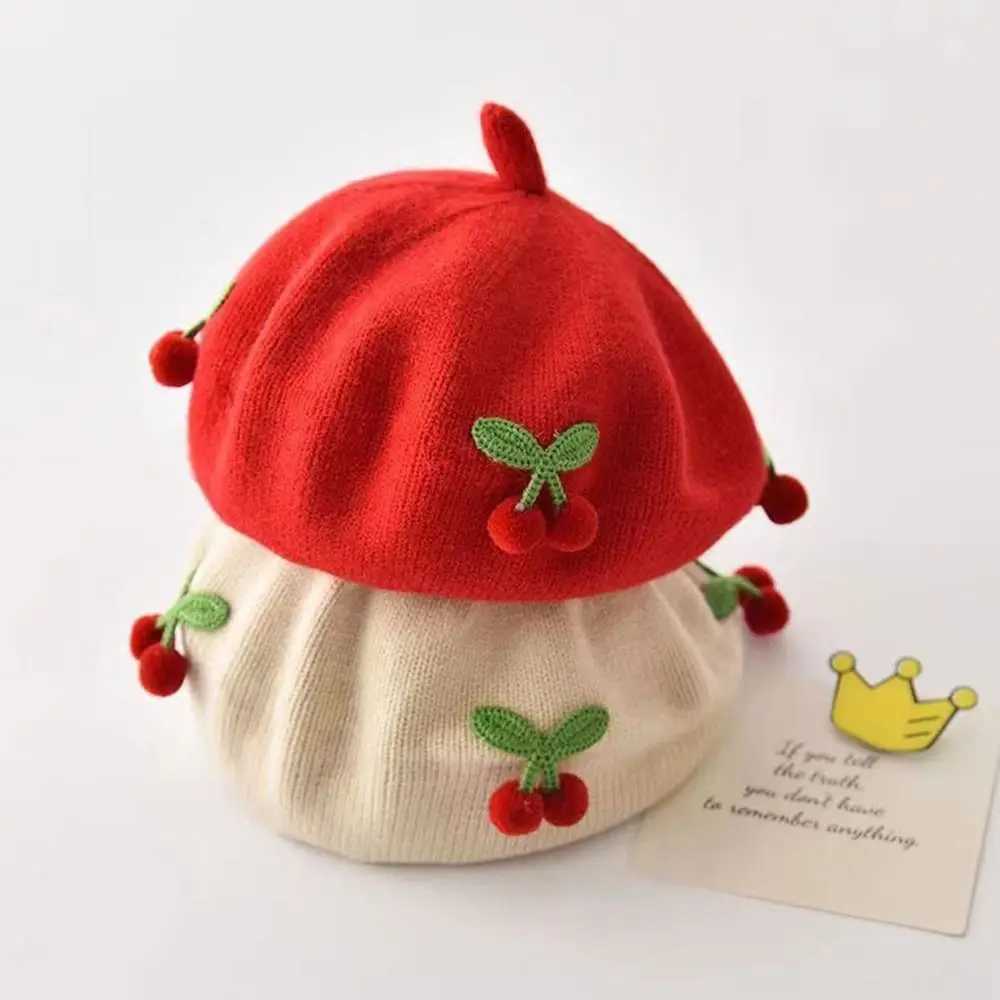 Baby Beret Hat Winter Kids Knitted Hats Fashion Cute Soft Infant Hat Artist Painter Cap Bonnet Toddler Crochet Hat Flat Hat LX241018