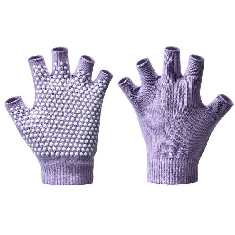 Womens Half Finger Gloves Warm and Anti slip Yoga Gloves Pilates Indoor Dance Fitness Training Open Finger Yoga Auxiliary GlovesW241018