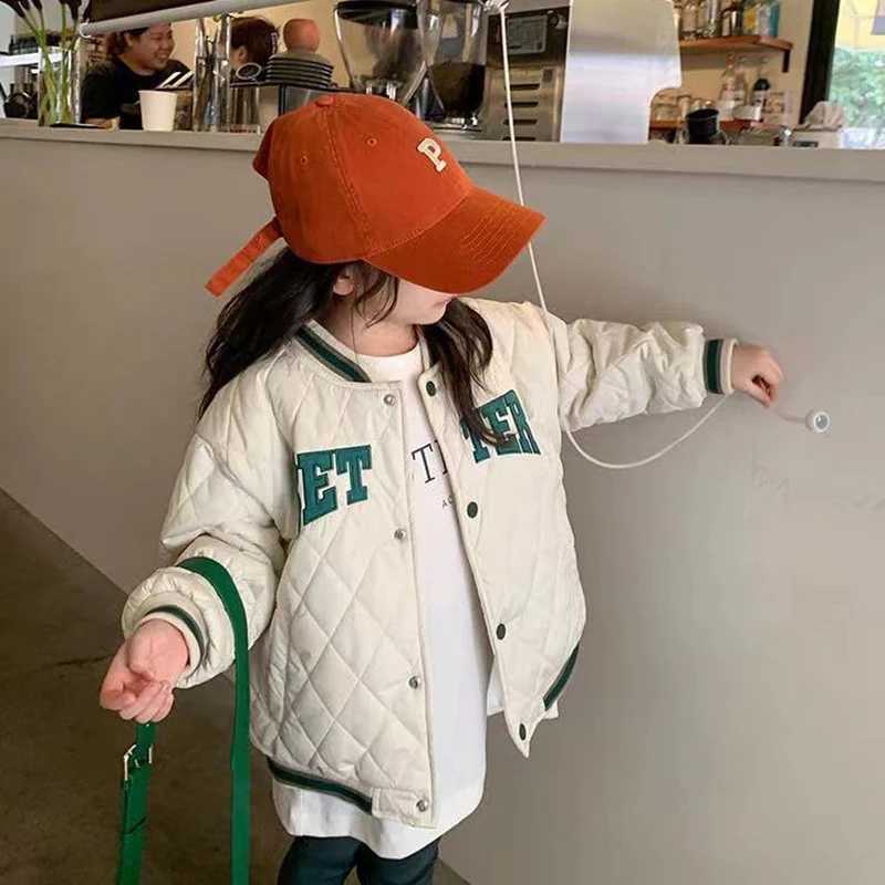 2 3 4 5 6 7 Autumn Boys Baseball Jacket Long Sleeve Letter Fashion Little Princess Girls Coat Birthday Gift Childrens Clothing M241018