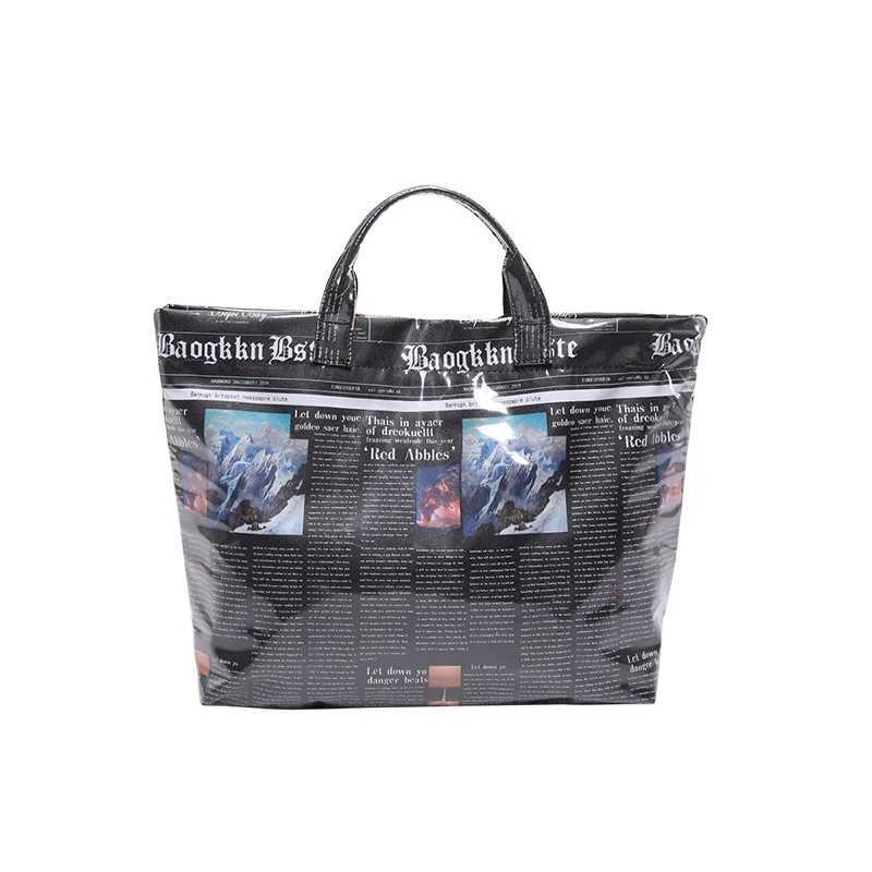 Tote Bag for Ladies Newspaper Shoulder Large Top Handle Trendy Shopping Grocery Outdoors Holiday Travel 241018