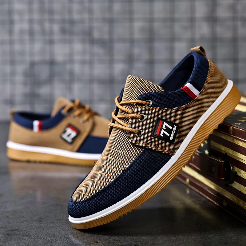 New Men S Canvas Lightweight Sports Casual Mesh Breathable Vulcanized Shoes For Classic Fashion Lace Up Work Shoe Ddmythur