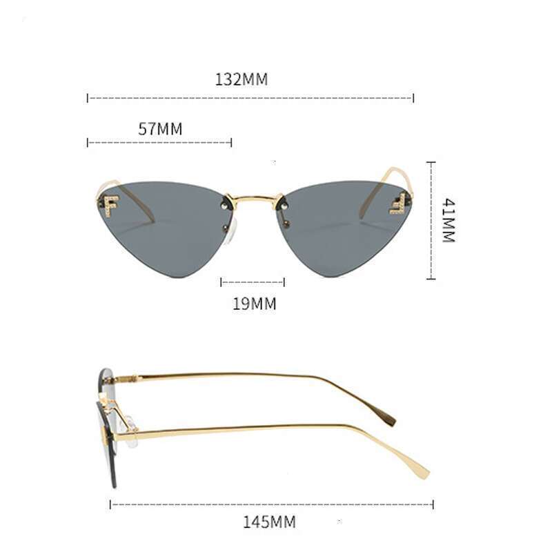 Women Stylish Ocean Design Sunglasses Gradient glasses Rimless Eye Glasses Lenses Vintage New Shades