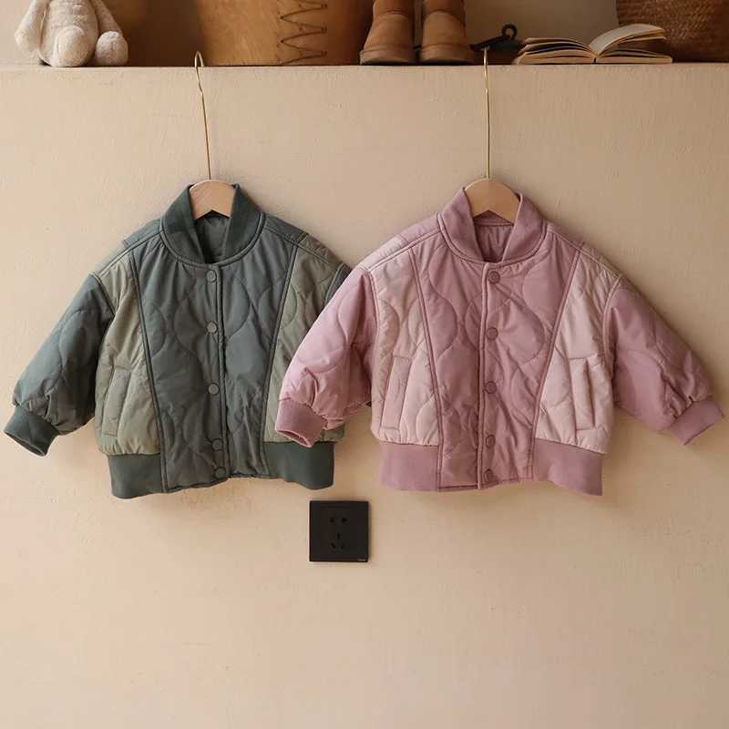 Winter childrens baseball uniform jacket baby boys thick cotton jacket childrens clothing girls down jacket 2-8Y M241018